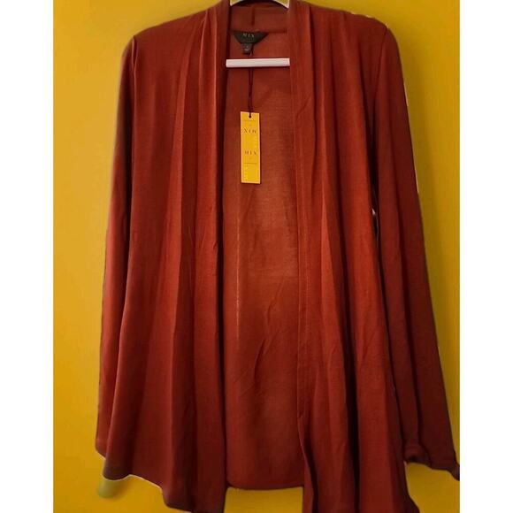 Mix by 41 Hawthorn Sweater Women X Small Red Open Cardigan Knit Stitch NWT A128 - Picture 1 of 5